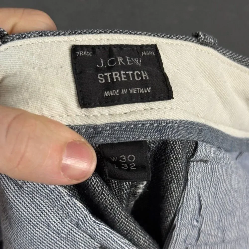J Crew Pants Mens 30x32 Gray 484 Slim Fit Brushed Cotton Stretch Chino Preppy